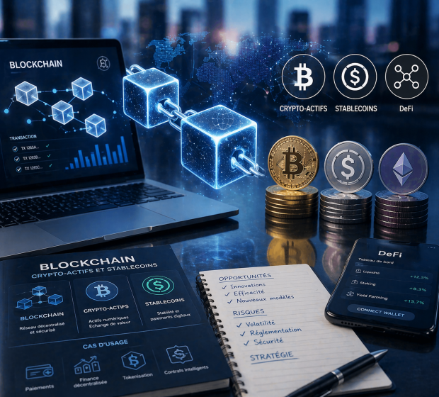 Blockchain, cryptos-actifs et stablecoins