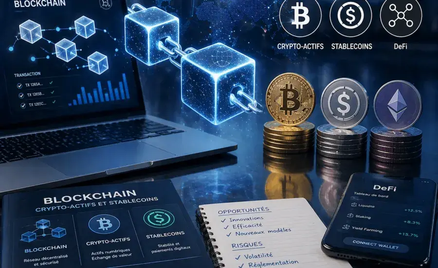 Blockchain, cryptos-actifs et stablecoins